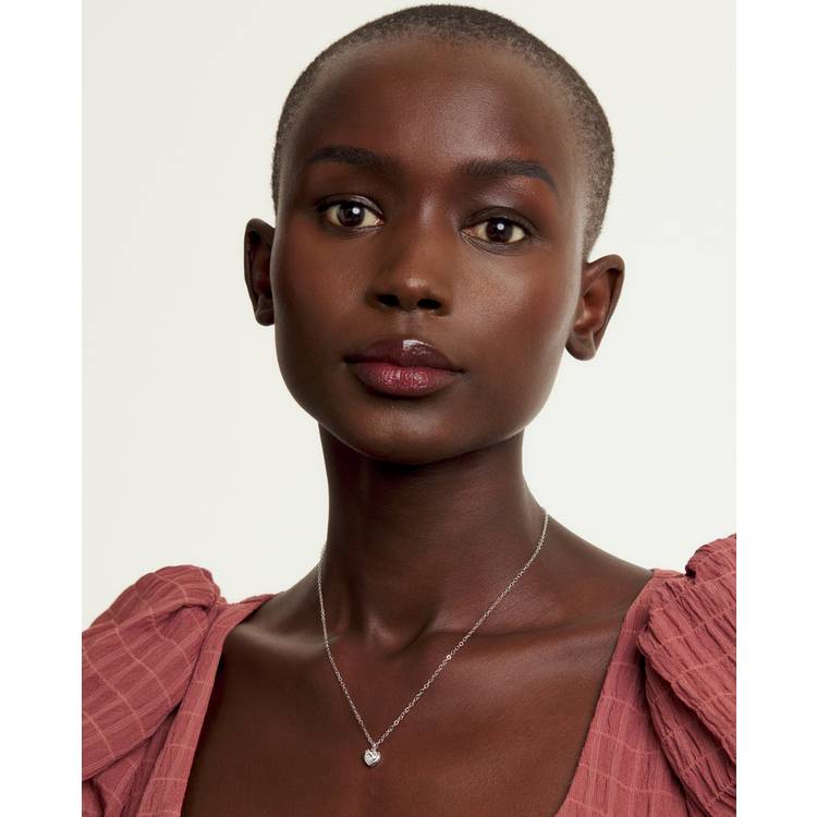 Ted Baker silver heart pendant necklace with crystal, imported from the UK