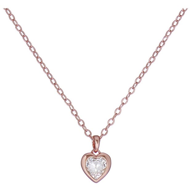Ted Baker pendant necklace rose gold heart crystal 35cm - British product