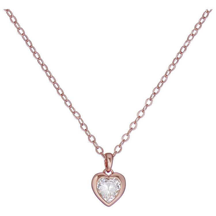 Ted Baker pendant necklace rose gold heart crystal 35cm - British product