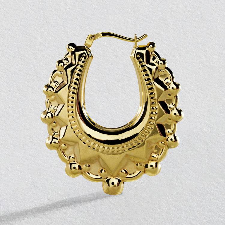 Revere 9ct gold bonded sterling silver creole earrings - British product