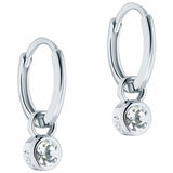 Ted Baker crystal huggie earrings silver-tone 13.6mm drop, imported from the UK
