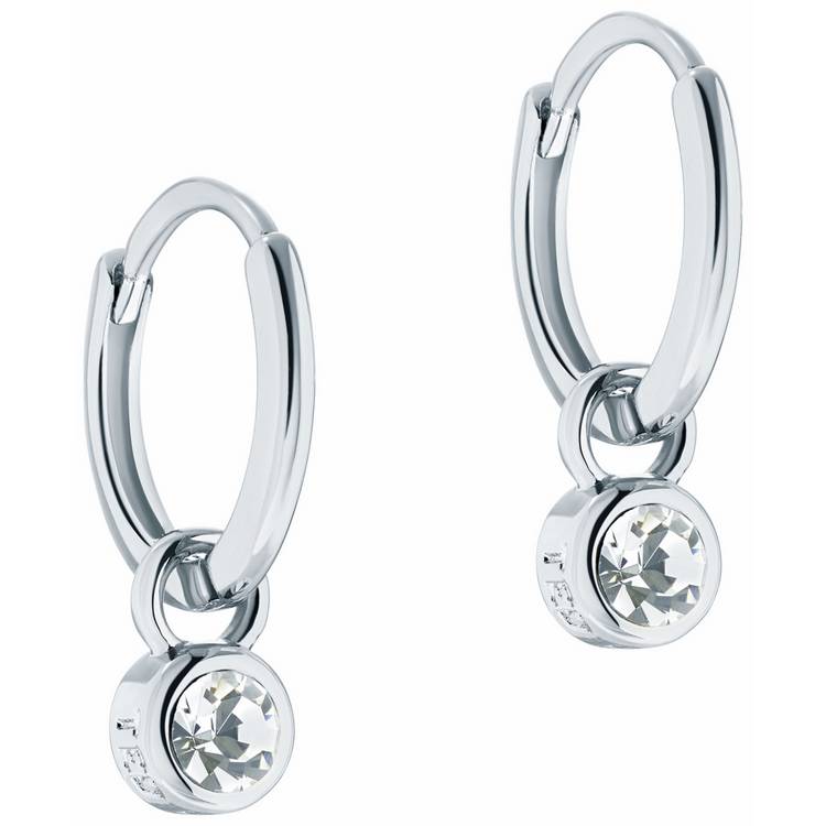 Ted Baker crystal huggie earrings silver-tone 13.6mm drop, imported from the UK