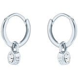 Ted Baker crystal huggie earrings silver-tone 13.6mm drop, imported from the UK