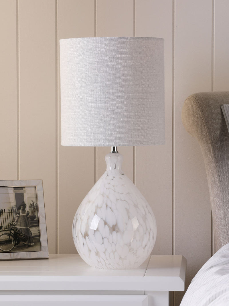 Laura Ashley White Confetti Glass Table Lamp 46cm, UK version
