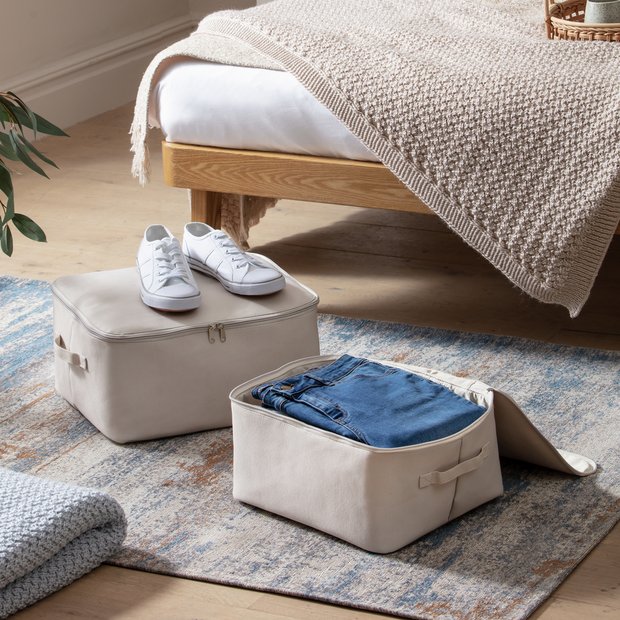 Argos Home pack of 2 natural storage bags 45L - British product