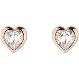 Ted Baker heart stud earrings with crystal and rose gold plating, UK version