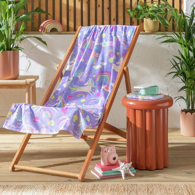 Argos Home unicorn print beach towel 140x70cm (British brand)