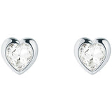 Ted Baker heart crystal stud earrings silver-tone finish, UK version