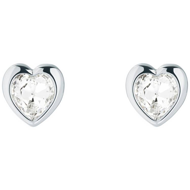 Ted Baker heart crystal stud earrings silver-tone finish, UK version