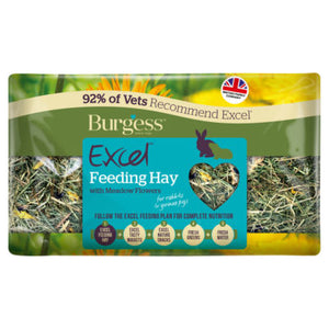 Burgess Excel Feeding Hay with Meadow Flowers Rabbit and Guinea Pig Hay 500g