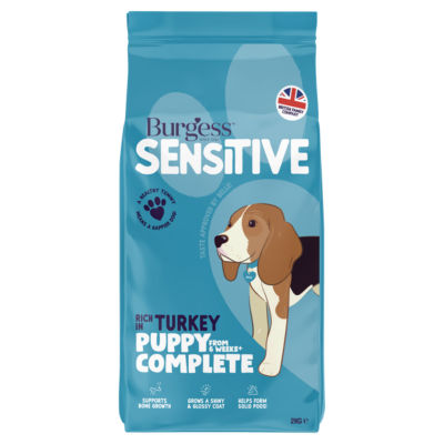 Burgess sensitive rich in turkey puppy dry food 2kg - British product