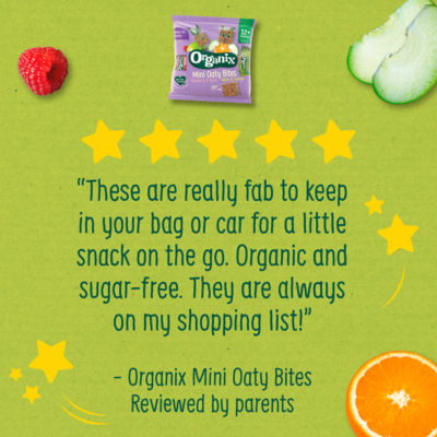 Organix Raspberry & Apple, Apple & Orange Mini Oaty Bites 110g