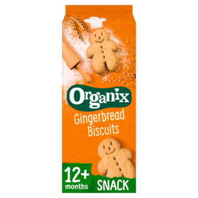 Organix Gingerbread Men Biscuits 135g, imported from the UK