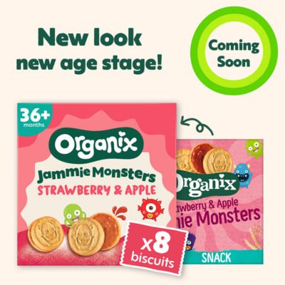 Organix Jammie Monsters biscuits 8x8g - imported from the UK