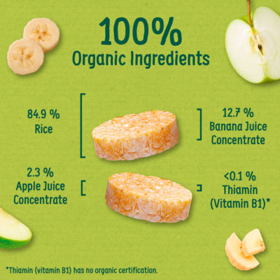 Organix organic banana rice cake clouds baby snack 40g, imported from the UK