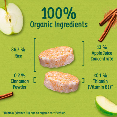 Organix apple rice cake clouds 4x18g, imported from the UK