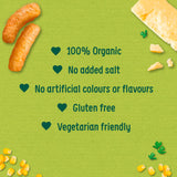 Organix Cheese & Herb Organic Finger Food Toddler Snack Corn Puffs Multipack 4x15g