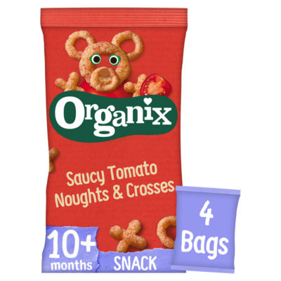 Organix tomato baby snack puffs multipack 4x15g, imported from the UK