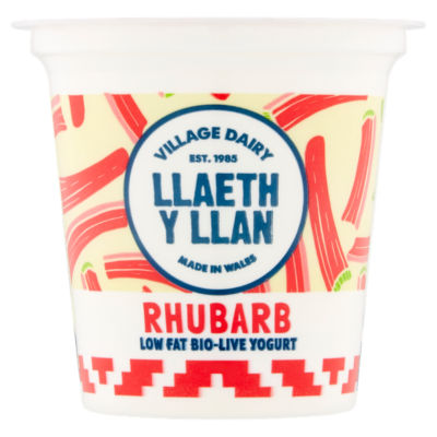 Village Dairy Llaeth y Llan Rhubarb Low Fat Bio-Live Yogurt 125g