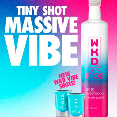 WKD Vibe blue raspberry creamy liqueur 500ml (British brand)