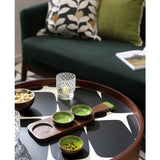 Habitat x Scion 3 piece green dip bowls with mango wood board, imported from the UK