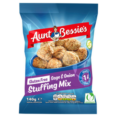 Aunt Bessie's gluten free sage & onion stuffing mix 140g - British product