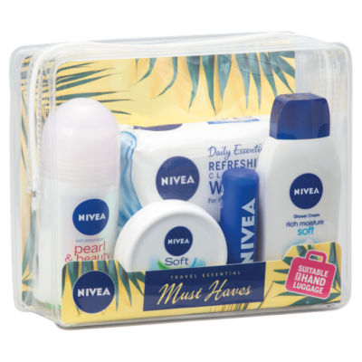 NIVEA travel essentials set with five skincare products, UK version