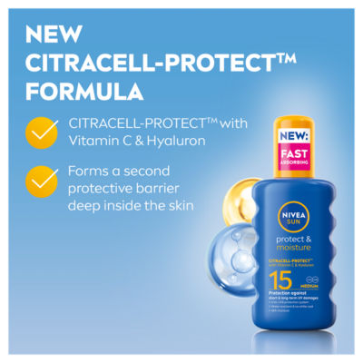 Nivea SPF15 sun cream pump spray 200ml, imported from the UK
