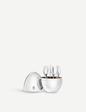 Christofle silver-plated espresso spoons in walnut-lined egg set of six (British brand)