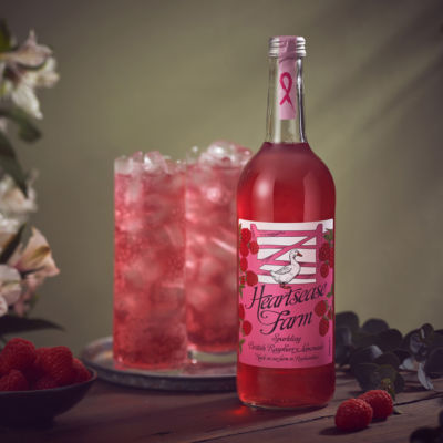 Heartsease Farm sparkling raspberry lemonade 750ml, imported from the UK