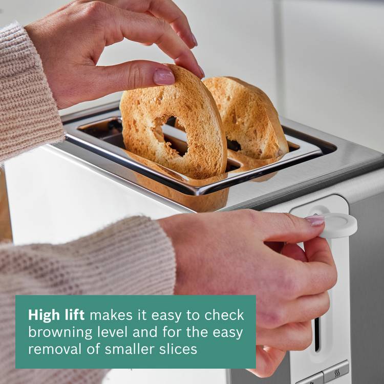Bosch toaster white 2-slice, imported from the UK