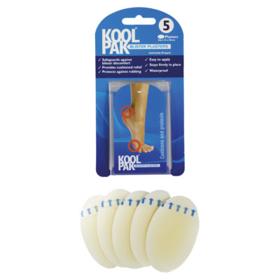 Koolpak hydrocolloid blister plasters pack of 5 44mm x 69mm, UK version