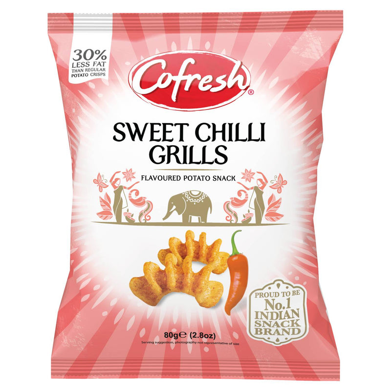 Cofresh Sweet Chilli Grills flavoured potato snack 80g, imported from the UK