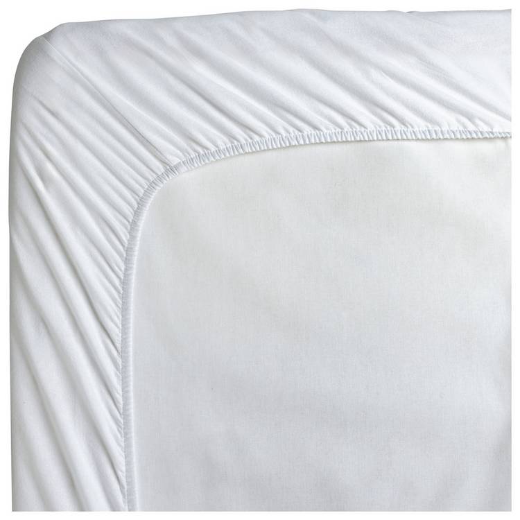 Home Essentials brushed white fitted sheet single - British product