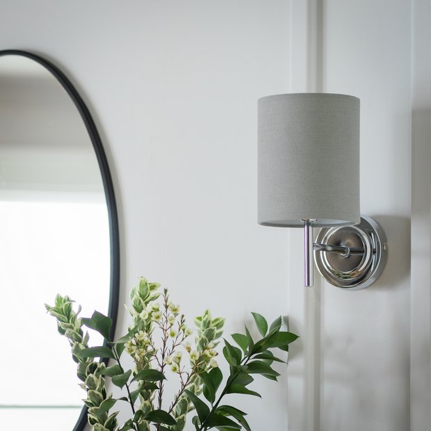 Argos Home Candelabra steel wall light chrome and grey - British product