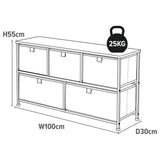 Liberty House white fabric 5-drawer box unit - British product