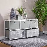 Liberty House white fabric 5-drawer box unit - British product