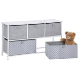 Liberty House white fabric 5-drawer box unit - British product