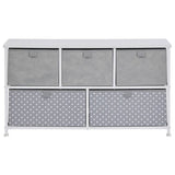 Liberty House white fabric 5-drawer box unit - British product