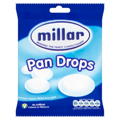 Millar Pan Drops peppermint sweets 180g - British product