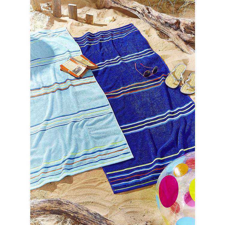 Catherine Lansfield beach towel 2-pack navy and blue, UK version