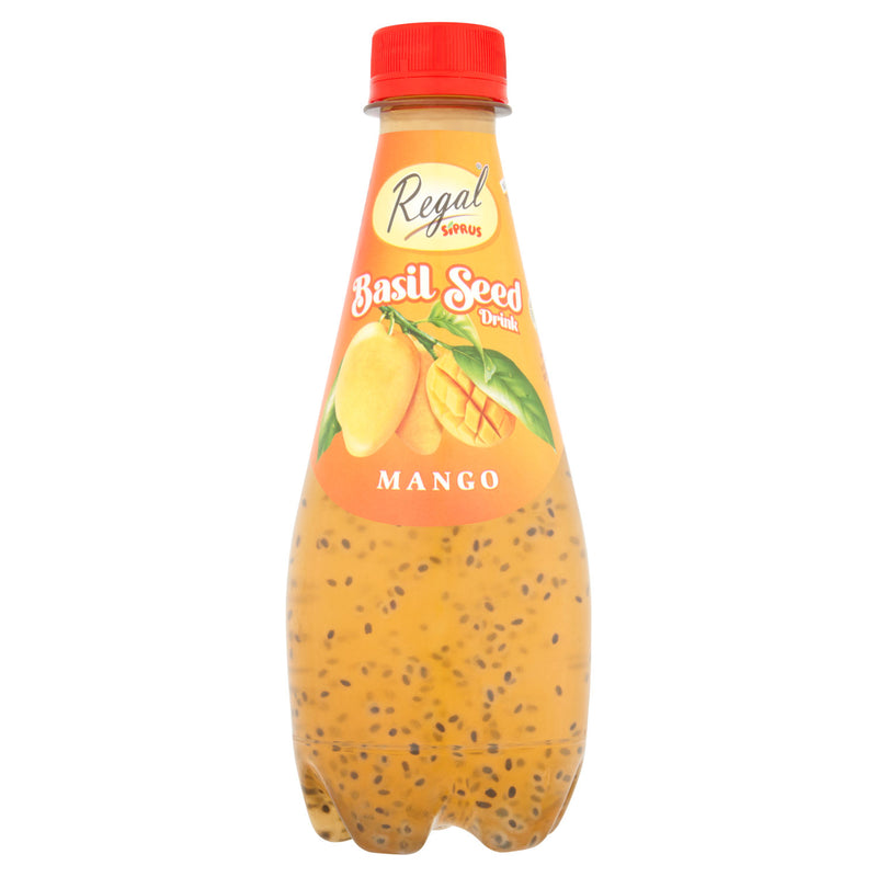 Regal Siprus Mango Basil Seed Drink 320ml, imported from the UK