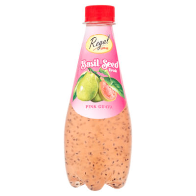 Regal basil seed drink pink guava 320ml, imported from the UK