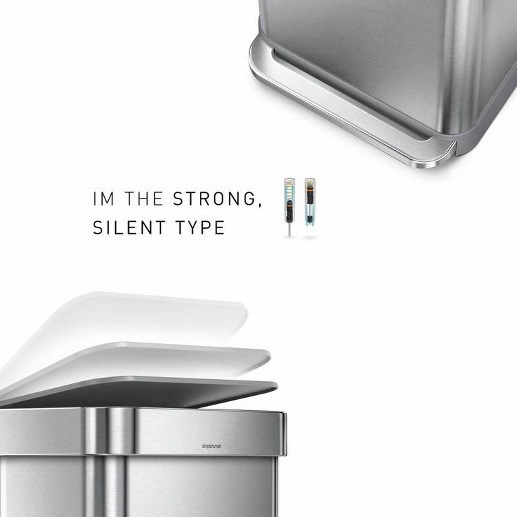 Simplehuman pedal bin brushed steel 45 litre, UK version