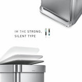 Simplehuman pedal bin brushed steel 45 litre, UK version