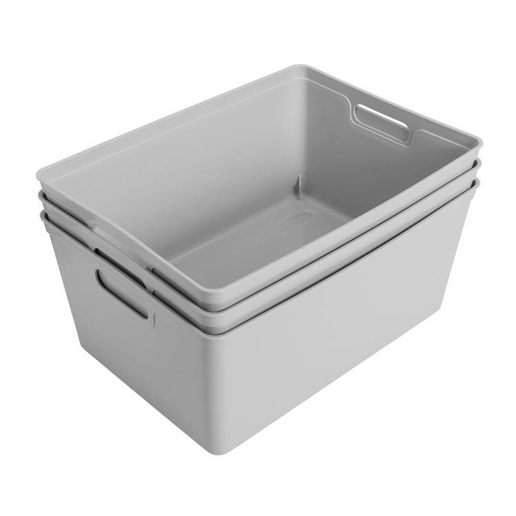 Argos Home storage boxes grey set of three 11L (British brand)