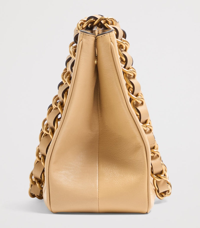 Valentino Garavani small lambskin Laseine tote bag, imported from the UK