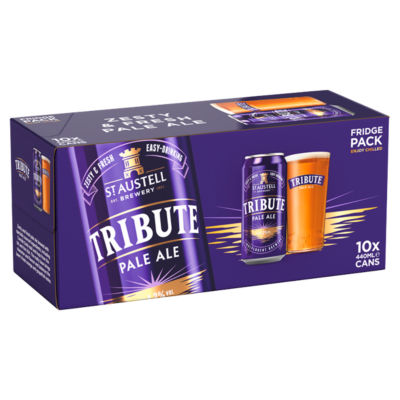 St Austell Brewery Tribute Pale Ale, pack of 10 cans, 440ml each (British brand)