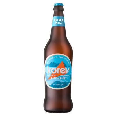 Korev lager 660ml bottle, imported from the UK