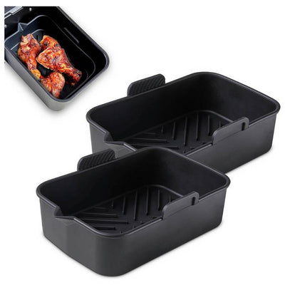 Argos Tower Set of 2 Silicone Air Fryer Rectangular Solid Trays- Buy online at McGrocer